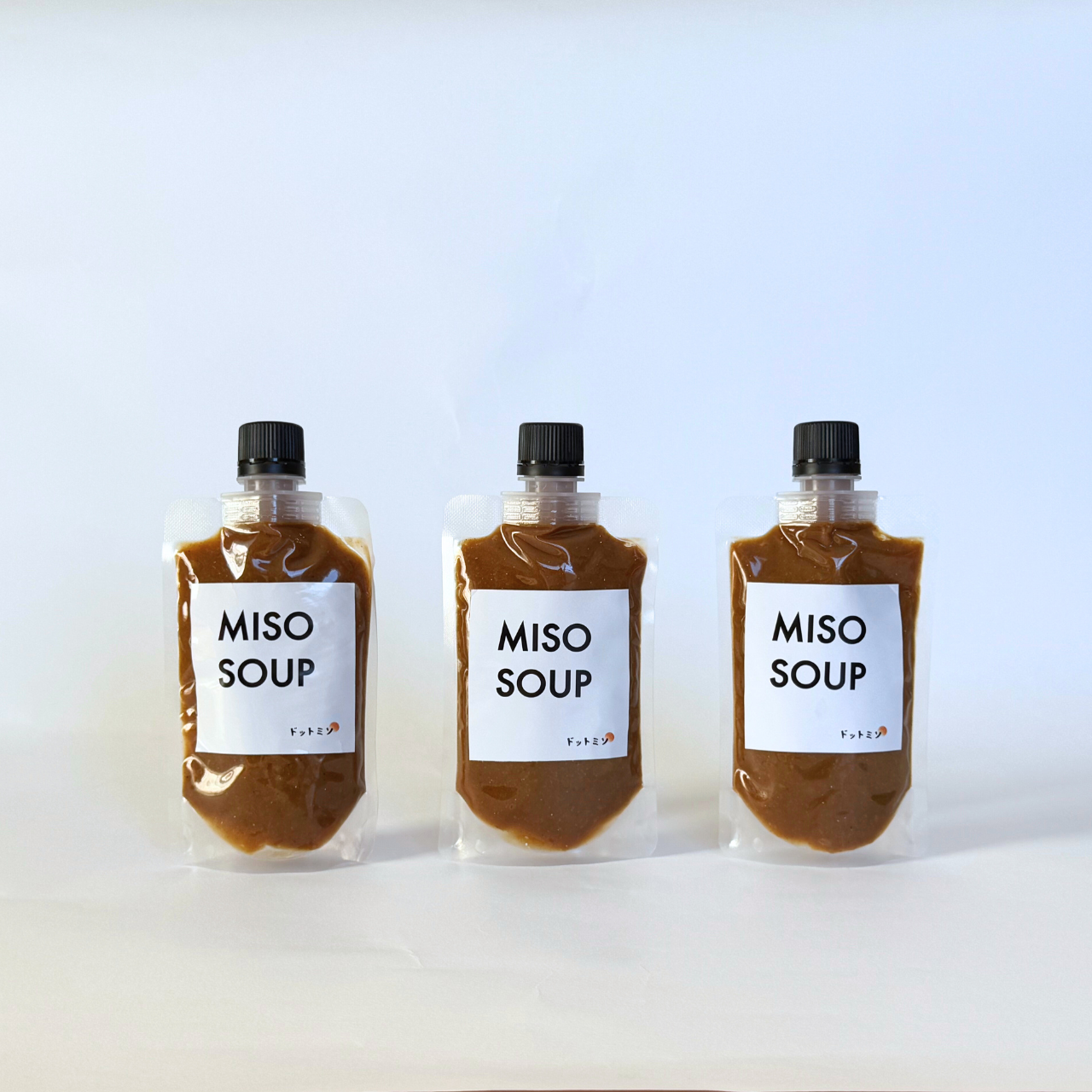 TRAVEL MISO SOUP（ドットミソ）3個並べたパッケージ